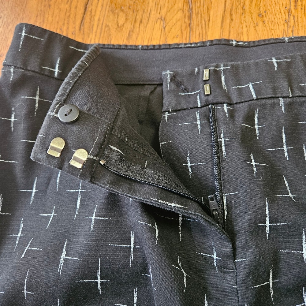 J Jill Black White‎ Geometric Print Straight Leg Pants Womens Size 10 Office - Picture 7 of 10